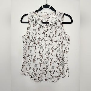 LOFT Petite Printed Sleeveless Blouse XS